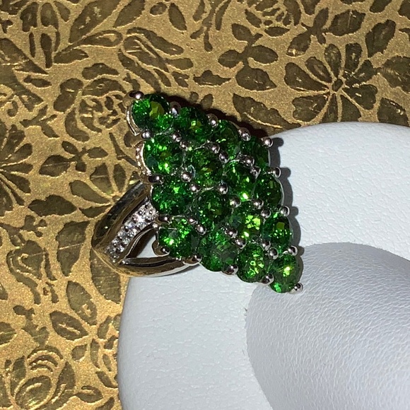 Genuine Russian Diopside & Zircon Ring 4.71 Cts - Picture 4 of 8
